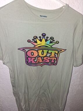 Old Navy Light Green Kids OutKast Rainbow Crown Graphic Tee